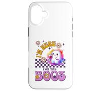 T-Shirt Humoristique I'm Here for The Boos Ghost Drinking Wine Coque pour iPhone 16 Plus