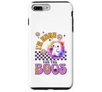 T-Shirt Humoristique I'm Here for The Boos Ghost Drinking Wine Coque pour iPhone 7 Plus/8 Plus