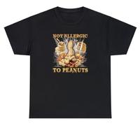 T-shirt humoristique « Not Allergic to Peanuts » pour les personnes souffrant d'allergies au beurre, noir, Taille XL