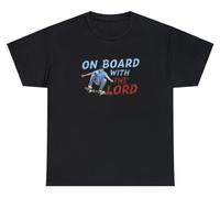 T-shirt humoristique « On Board with The Lord » avec inscription « Jesus Christian Meme », Noir/blanc, XXL