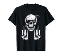 T-Shirt Humoristique pour Adulte avec tête de Mort Squelette Doigt d'honneur F You T-Shirt
