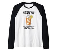 T-Shirt Humoristique pour Amoureux de la bière au Gingembre « A Day Without Ginger Ale Soda » Manche Raglan