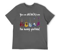 T-shirt humoristique pour amoureux de la musique « You Can Never Have Too Many Guitars », Style gris foncé, 4XL