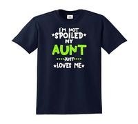 T-shirt humoristique pour enfant avec inscription « I'm NOT Spoiled My Aunt Just Love Me », T-shirt bleu marine imprimé blanc, 5-6 ans
