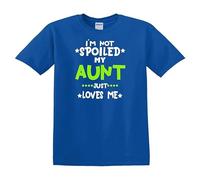 T-shirt humoristique pour enfant avec inscription « I'm NOT Spoiled My Aunt Just Love Me », T-shirt bleu roi imprimé blanc, 12-14 ans