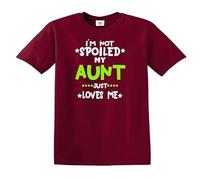 T-shirt humoristique pour enfant avec inscription « I'm NOT Spoiled My Aunt Just Love Me », T-shirt marron imprimé blanc, 3-4 ans