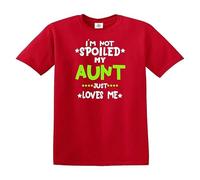 T-shirt humoristique pour enfant avec inscription « I'm NOT Spoiled My Aunt Just Love Me », T-shirt rouge imprimé blanc, 7-8 ans