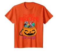 T-Shirt Humoristique pour Halloween I'm Just Here for The Candy T-Shirt, Enfant, Orange, 4 Ans