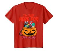 T-Shirt Humoristique pour Halloween I'm Just Here for The Candy T-Shirt, Enfant, Rouge, 3 Ans