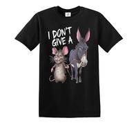 T-shirt humoristique pour homme avec inscription « I Don't Give A Rat DUNKY », Imprimé blanc en T noir, XL