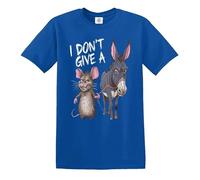 T-shirt humoristique pour homme avec inscription « I Don't Give A Rat DUNKY », T-shirt bleu roi imprimé blanc, 3XL