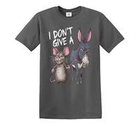 T-shirt humoristique pour homme avec inscription « I Don't Give A Rat DUNKY », T-shirt gris anthracite imprimé blanc, S