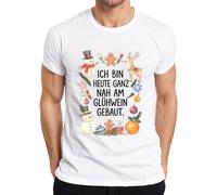 T-shirt humoristique pour homme avec inscription « Ich bin Heute ganz nah am Glühwein », Blanc., L
