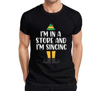 T-shirt humoristique pour homme avec inscription « I'm in a Store and I'm Singing Christmas Elfe », Noir , 3XL
