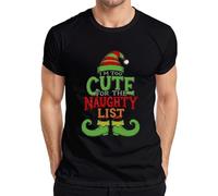 T-shirt humoristique pour homme avec inscription « I'm Too Cute for The Naughty List », Noir , 3XL