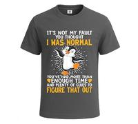 T-shirt humoristique pour homme avec inscription « It's Not My Fault You Thought », T-shirt anthracite, L