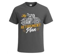 T-shirt humoristique pour homme avec inscription « My Retirement Plan-A Motorcycle », T-shirt anthracite, XL