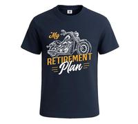 T-shirt humoristique pour homme avec inscription « My Retirement Plan-A Motorcycle », T-shirt bleu marine, 3XL