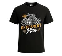 T-shirt humoristique pour homme avec inscription « My Retirement Plan-A Motorcycle », T-shirt noir., 5XL