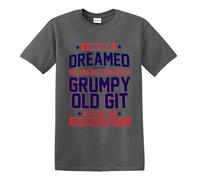 T-shirt humoristique pour homme avec inscription « Perfecting Grumpy Old Git », T-shirt gris anthracite imprimé blanc, 4XL