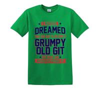 T-shirt humoristique pour homme avec inscription « Perfecting Grumpy Old Git », T-shirt vert irlandais imprimé blanc, XL