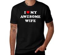 T-shirt humoristique pour mari - I Love My Awesome Wife T-shirt graphique cadeau pour homme marié, Style noir, 4XL