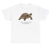 T-shirt humoristique Slow Motion Over No Motion Turtle avec argot d'argent Gen Z Meme Humour Tee, blanc, S