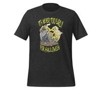 T-shirt humoristique unisexe pour adulte « It's Never Too Early for Halloween », Gris foncé, S