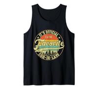 T-Shirt Humoristique Vintage avec Inscription « It's Official I'm The Favorite Son in Law » Débardeur