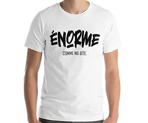 T-Shirt Humour Homme Message drôle Enorme Bite. Idée Cadeau Original Marrant pour Ami Couple Collègue Frère Pote Père Mari Amoureux pour Anniversaire Noël Fête Soirées. Tee-Shirt Sourire. (S)