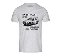 T-Shirt Humour Homme | on est Plus Cool Quand on Roule au Fioul | Dessin c15 | Gris chiné | 100% Coton, Tissu épais (as4, Alpha, x_l, Regular, Regular, XL)