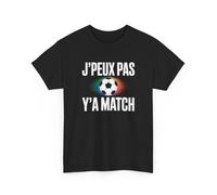 T-shirt Humour J’Peux Pas J’Ai Foot - Tee Shirt Drôle Football Unisexe Blanc Gris Sport - Idée Cadeau Fan de Foot