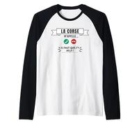 T-shirt humour la corse m'appelle il faut que j'y aille 2A Manche Raglan
