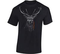 T-Shirt: Hunting Passions - Tee-Shirt pour Le Chasseur - Chasse Chasseuse Gibier Verrat Marcassin Laie Cochon Porc Hunter - Cadeau pour Un Chasseur - Homme-s Femme-s Cerf Tshirt (Noir M)