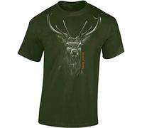 T-Shirt: Hunting Passions - Tee-Shirt pour Le Chasseur - Chasse Chasseuse Gibier Verrat Marcassin Laie Cochon Porc Hunter - Cadeau pour Un Chasseur - Homme-s Femme-s Cerf Tshirt (Army XXL)