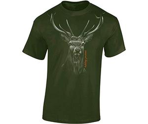 T-Shirt: Hunting Passions - Tee-Shirt pour Le Chasseur - Chasse Chasseuse Gibier Verrat Marcassin Laie Cochon Porc Hunter - Cadeau pour Un Chasseur - Homme-s Femme-s Cerf Tshirt (Army M)