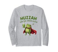 T-Shirt Huzzah for The Green Elixir Frog Matcha Ironic Fantasy Manche Longue
