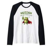 T-Shirt Huzzah for The Green Elixir Frog Matcha Ironic Fantasy Manche Raglan