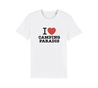 T-Shirt I Love Camping Paradis - Série TV TF1 - M Blanc - Tee Shirt Fans de Camping Paradis
