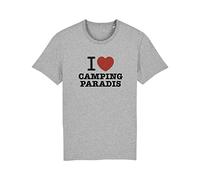 T-Shirt I Love Camping Paradis - Série TV TF1 - XXXL Gris CHINÉ - Tee Shirt Fans de Camping Paradis