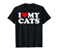 T-shirt I Love My Cats avec cœur T-Shirt