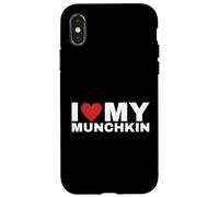 T-Shirt « I Love My Munchkin Cat » pour Les Amoureux des Chats Coque pour iPhone X/XS