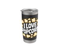 T-shirt « I Love Popcorn Movie Night Snack Lovers » Gobelet isotherme en acier inoxydable double paroi