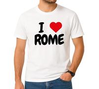 T-Shirt I Love Rome - Tee-Shirt Ville Touristique - Cadeau Original Souvenir Vacances - Unisexe Taille XXL