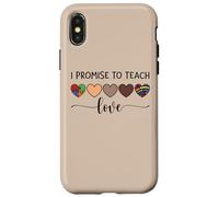 T-shirt « I Promise to Teach Love » Inclusion Bonté Diversité Coque pour iPhone X/XS