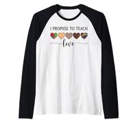 T-shirt « I Promise to Teach Love » Inclusion Bonté Diversité Manche Raglan