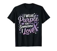 T-Shirt « I Wear Purple for Someone I Love » avec Ruban de Sensibilisation au Cancer T-Shirt