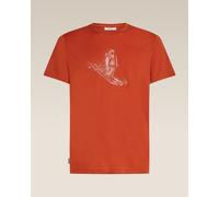 Icebreaker - T-shirt en laine de mérinos - M Merino 150 Tech Lite SS Tee Skiing Yeti Agate pour Homme en Laine - Taille S - Rouge Rouge S