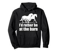 T-Shirt « I'd Rather Be At The Barn Horse » pour Femmes et Filles Sweat à Capuche