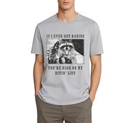 T-shirt If I Ever Get Rabies, You're High On My Bitin' List, gris, L